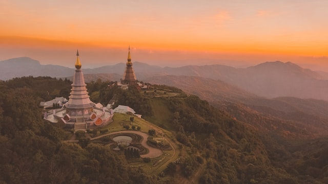 Temple at Doi Inthanon in Chiang Mai, Thailand